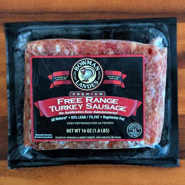 Free Range Ground Turkey Sausage (1# pack)