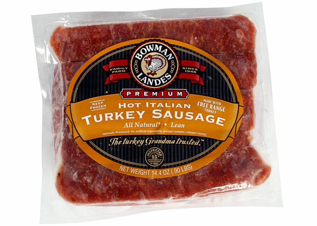 Hot Italian Turkey Sausage Bowman And Landes Turkeys